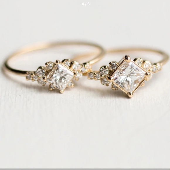 18K Gold Filled White Sapphire Lady’s Fashion Ring - Picture 4 of 6